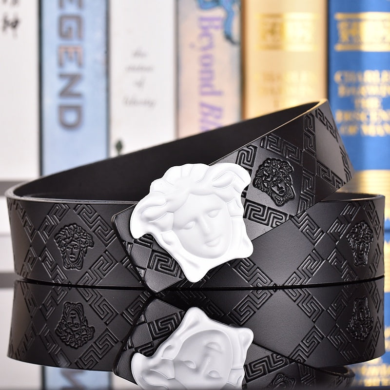 VERSACE MEDUSA AND RETRO EMBOSSED LEATHER BELT COLLECTION – 1:1 HIGH END