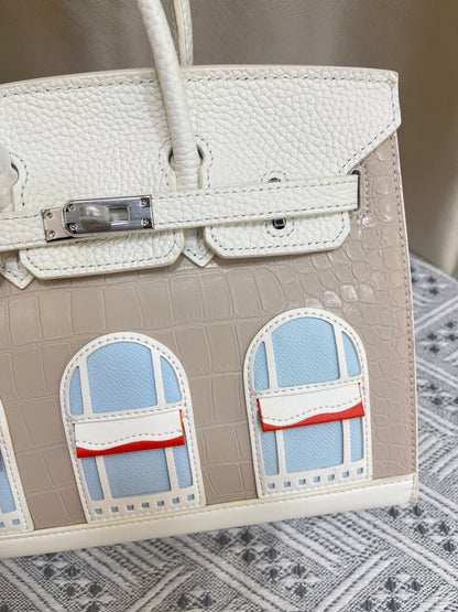 HERMÈS BIRKIN Hermès "Snow" Faubourg Birkin Sellier 30 Neige Matte Alligator Palladium Hardware Limited Edition  - 1:1 HIGH END