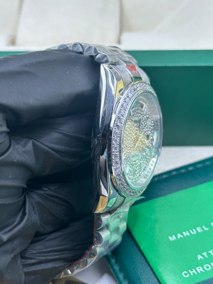 Rolex Day-Date Full Diamond Dial and Bezel, 40mm White Gold President - U1 FACTORY - AUTOMATIK