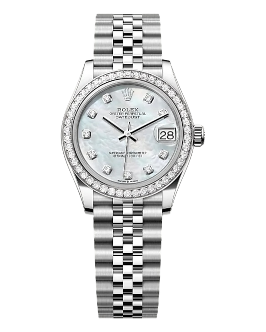 Rolex Datejust Perlmutt Dial with Diamonds, Diamond Bezel, 31mm Jubilee - U1 FACTORY - AUTOMATIK
