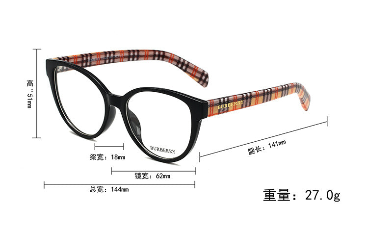 BURBERRY PLAID TEMPLE OPTICAL GLASSES – FULL SET – 1:1 HIGH END