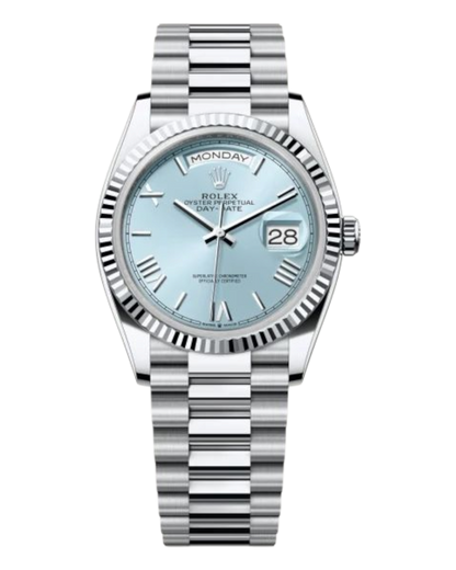Rolex Day-Date Light Blue Dial with Roman Numerals, 40mm White Gold President - U1 FACTORY - AUTOMATIK