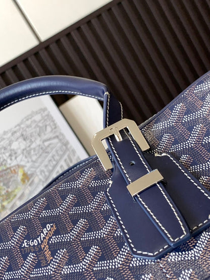 Sac Goyard - bleu - Porte-documents haut de gamme style Ambassadeur - Toile à chevrons
 | 7A SUPER | QUALITÉ ORIGINALE | ENSEMBLE COMPLET