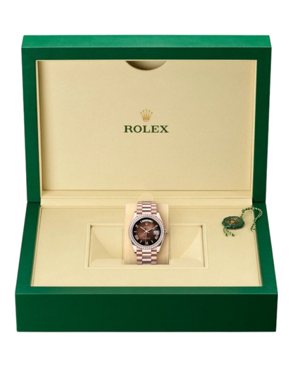 Rolex Day-Date Brown Dial with Roman Numerals, 40mm Everose Gold President - U1 FACTORY - AUTOMATIK
