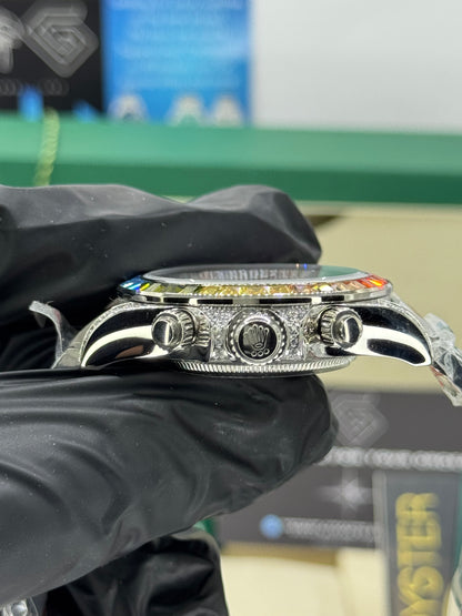 ROLEX DAYTONA - RAINBOW ICED OUT - COSMOGRAPH - OYSTER - 40MM U1 FACTORY - AUTOMATIK