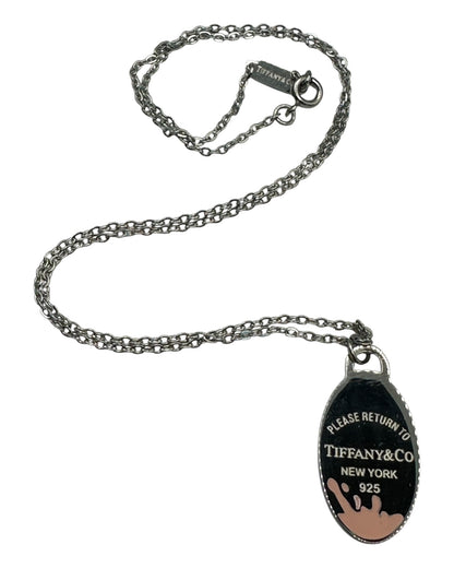 Tiffany & Co. Halskette pink mit ovalem Anhänger aus 925 Sterling-Silber