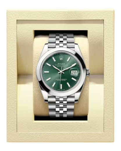 Rolex Datejust 41mm Green Dial, flat bezel - U1 FACTORY - AUTOMATIK - Oyster