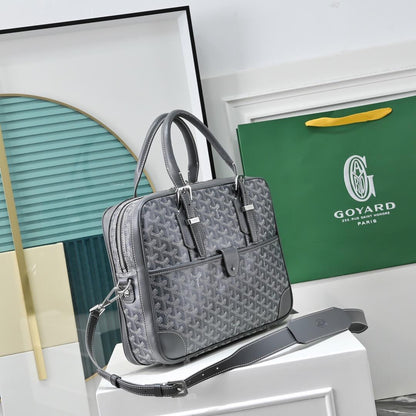 Sac Goyard - gris - Porte-documents haut de gamme style Ambassadeur - Toile à chevrons
 | 7A SUPER | QUALITÉ ORIGINALE | ENSEMBLE COMPLET