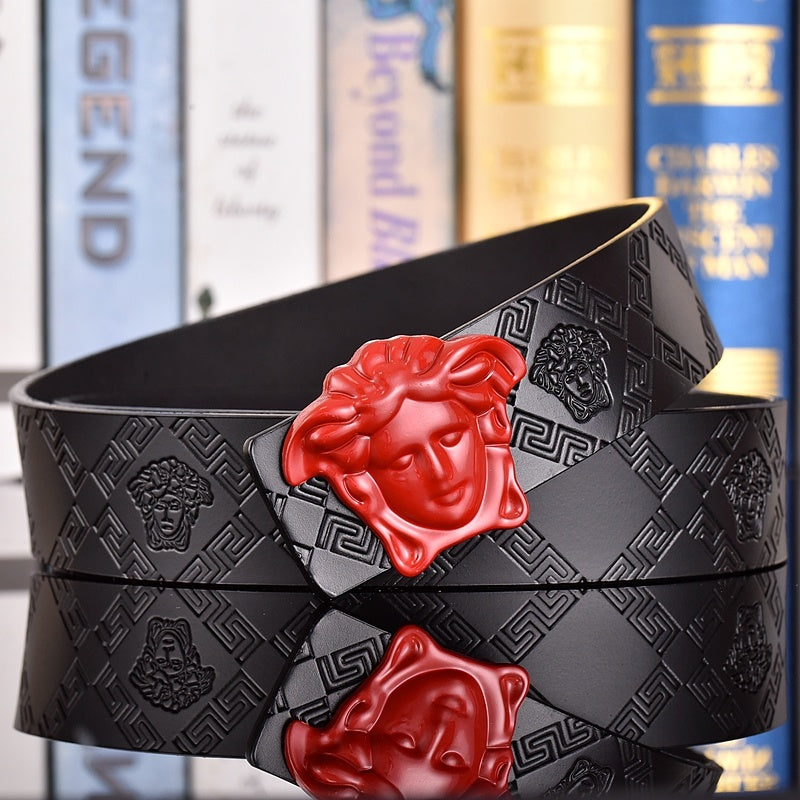 VERSACE MEDUSA AND RETRO EMBOSSED LEATHER BELT COLLECTION – 1:1 HIGH END