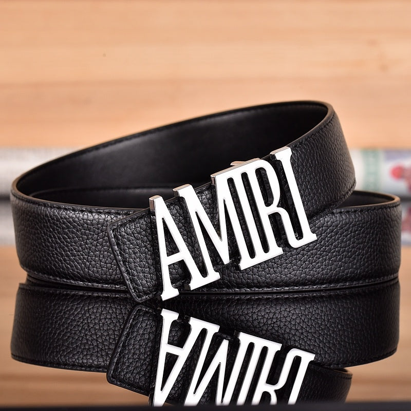 AMIRI LETTERING RETRO LYCHEE LEATHER BELT – 1:1 HIGH END