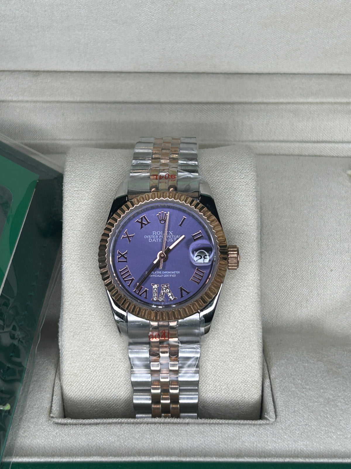 ROLEX DATE JUST - DAMEN MODELL - PURPLE DIAL - GOLD/WEIẞGOLD/BICOLOR