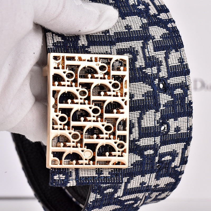 DIOR OBLIQUE CD JACQUARD RETRO BUCKLE BELT-FULL SET – 1:1 HIGH END