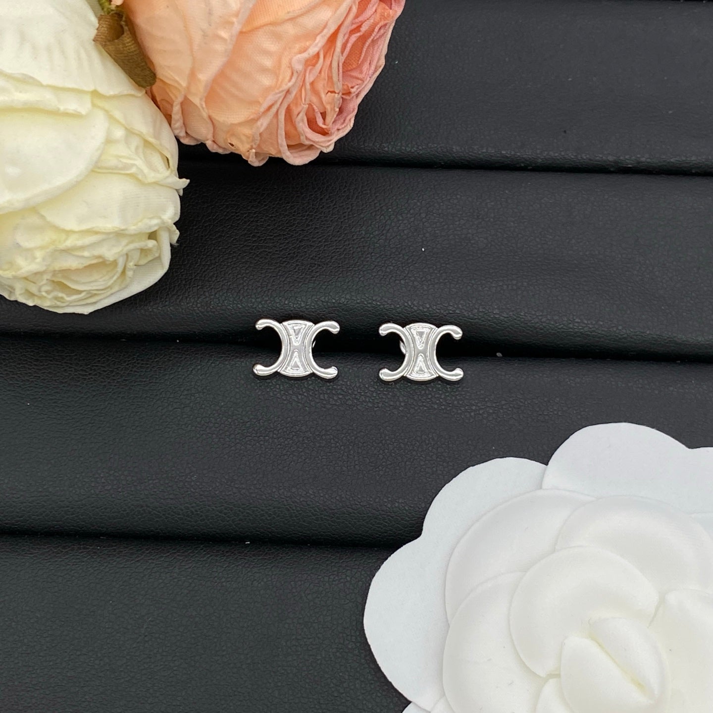 CELINE TRIOMPHE STUD EARRINGS – FULL SET – 1:1 HIGH END