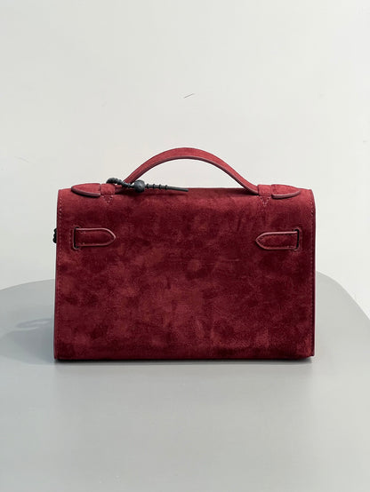 HERMÈS Kelly Pochette Bordeaux Veau Doblis Palladium Hardware 21 - 1:1 HIGH END