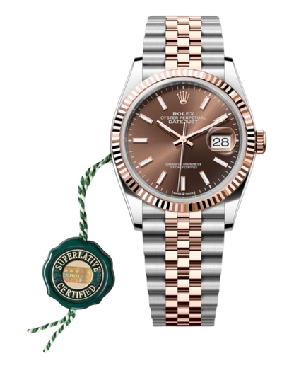 Rolex Datejust Chocolate 36mm Bicolor Rose Jubilee - U1 FACTORY - AUTOMATIK