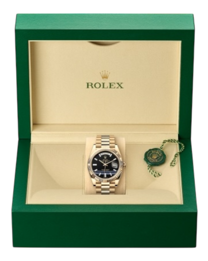 Rolex Day-Date Black Dial with Diamond Markers, 40mm Yellow Gold President - U1 FACTORY - AUTOMATIK