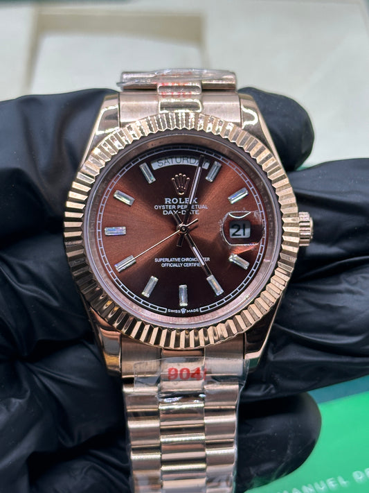 Rolex Day-Date Brown Dial, 40mm Rose Gold President - U1 FACTORY - AUTOMATIK