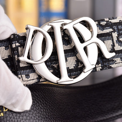 DIOR OBLIQUE DIOR LETTER RETRO BUCKLE BELT – FULL SET – 1:1 HIGH END