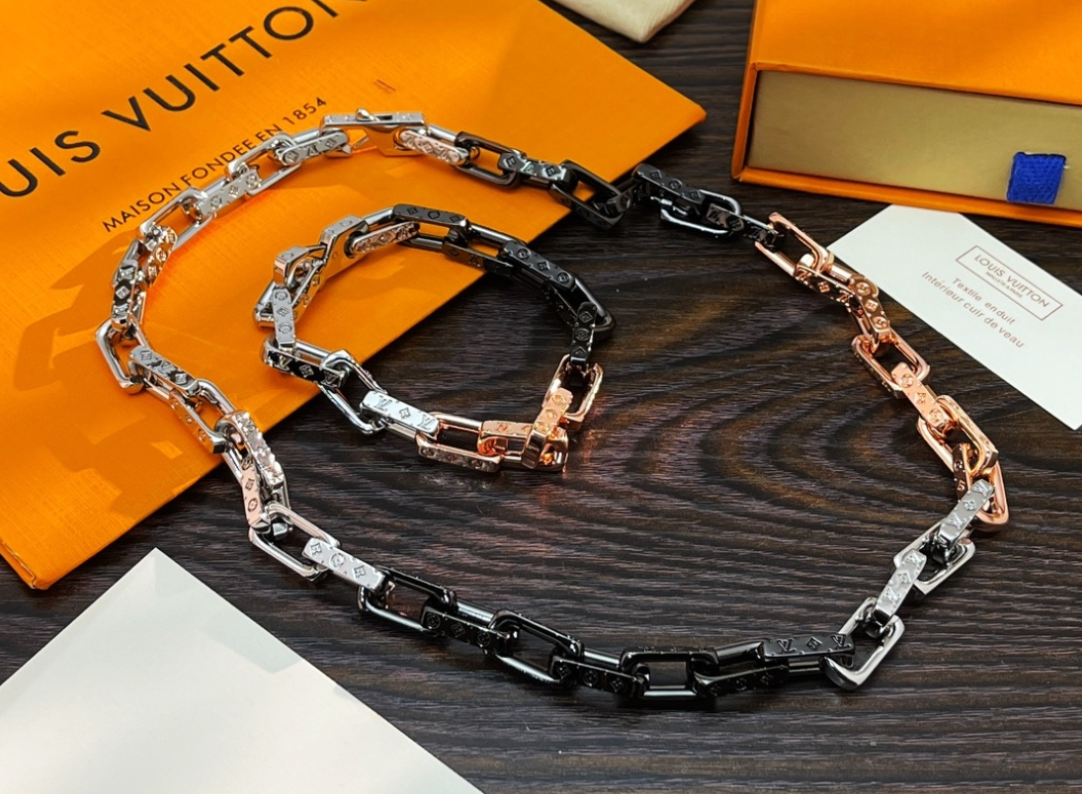 LOUIS VUITTON MONOGRAM CHAIN BRACELET/NECKLACE  – Full Set  - 1:1 HIGH END