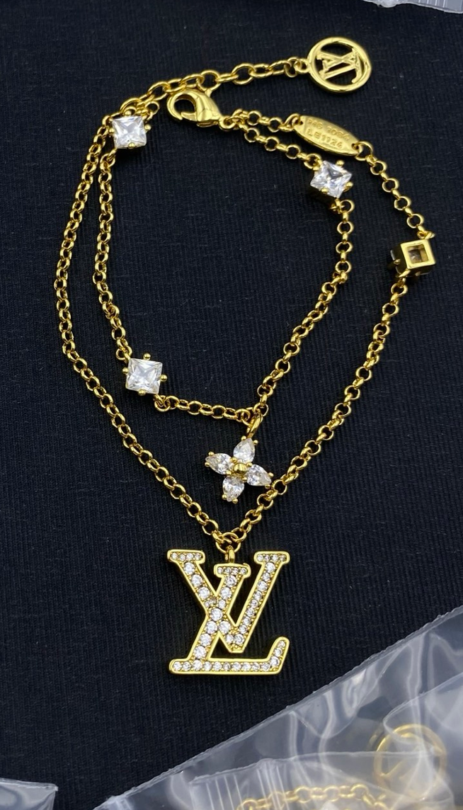 LOUIS VUITTON CRYSTAL LV LAYERED BRACELET – FULL SET – 1:1 HIGH END