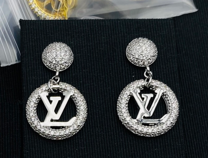 LOUIS VUITTON CRYSTAL LV CIRCLE EARRINGS – FULL SET – 1:1 HIGH END