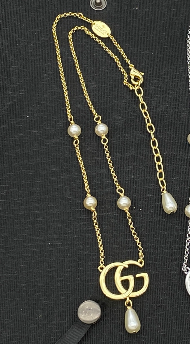 GUCCI DOUBLE G PEARL NECKLACE – FULL SET – 1:1 HIGH END