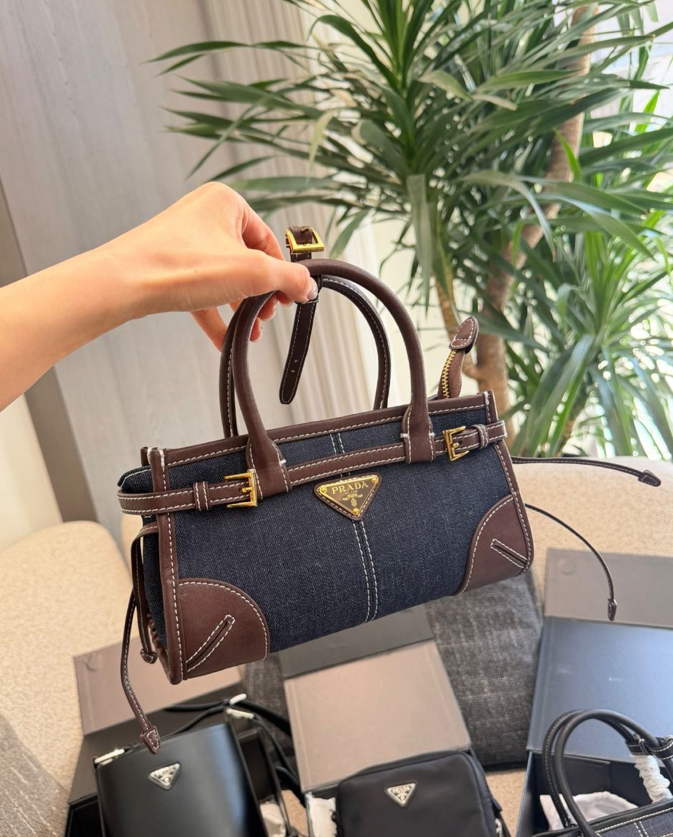 PRADA BONNIE DENIM HANDBAG – FULL SET – 1:1 HIGH END