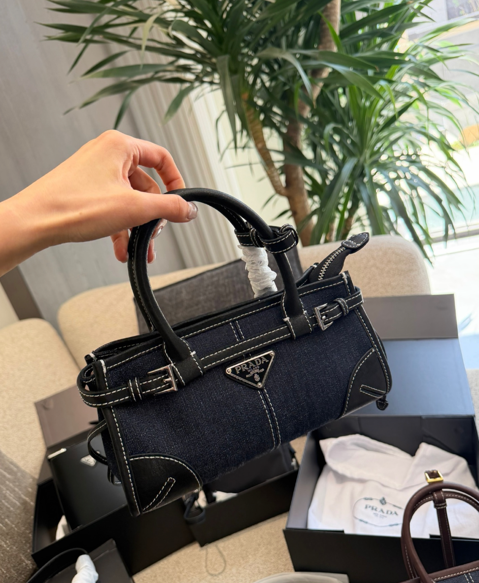 PRADA BONNIE DENIM HANDBAG – FULL SET – 1:1 HIGH END