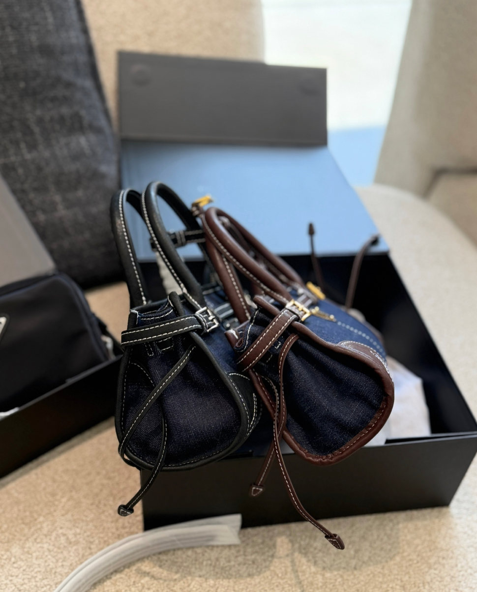 PRADA BONNIE DENIM HANDBAG – FULL SET – 1:1 HIGH END