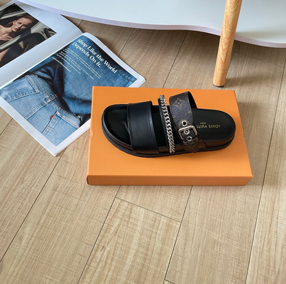 LOUIS VUITTON DOUBLE STRAP SLIDES – FULL SET – 1:1 HIGH END