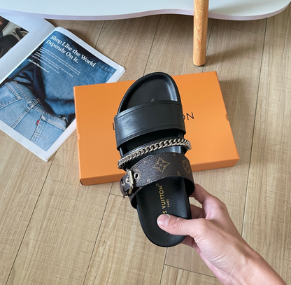 LOUIS VUITTON DOUBLE STRAP SLIDES – FULL SET – 1:1 HIGH END