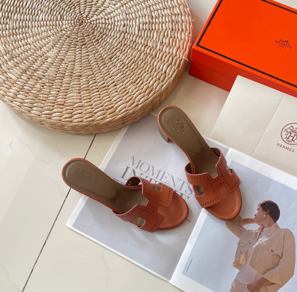 HERMÈS ORAN LEATHER SANDALS – FULL SET – 1:1 HIGH END