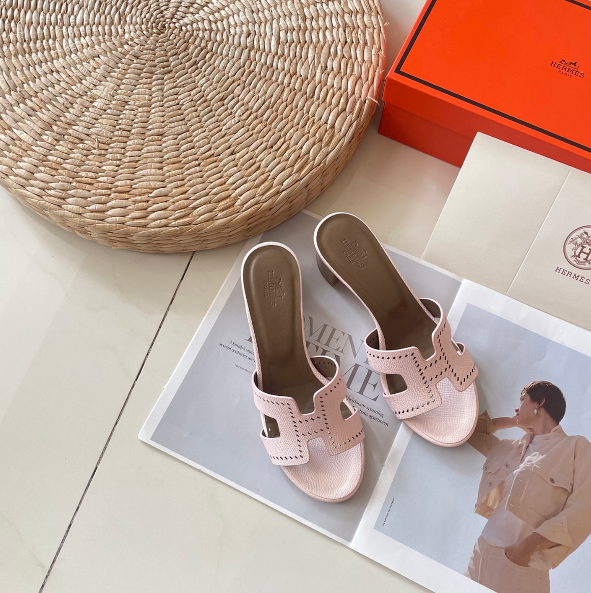 HERMÈS ORAN LEATHER SANDALS – FULL SET – 1:1 HIGH END