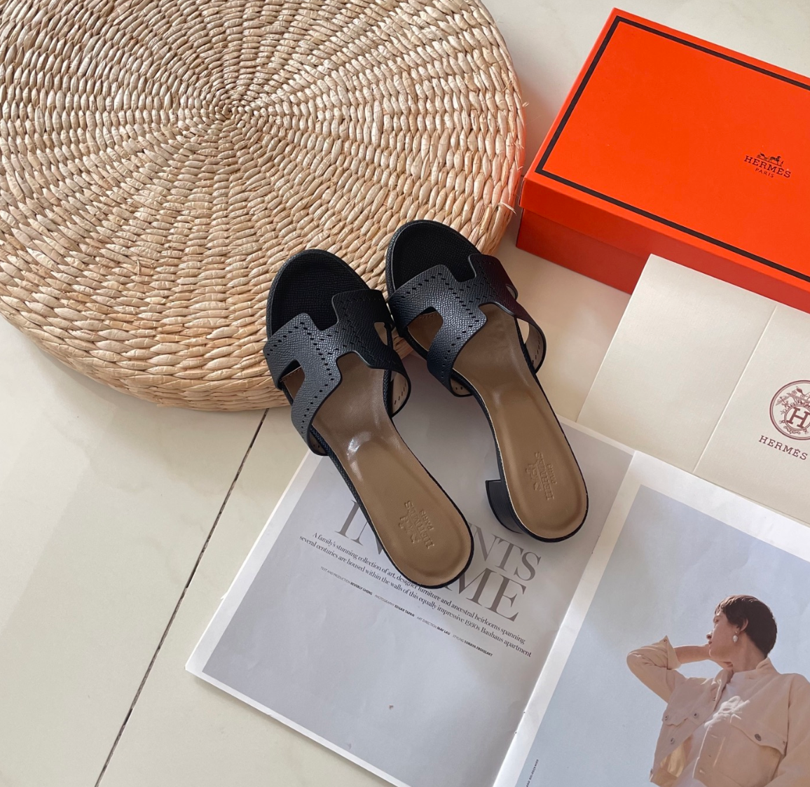 HERMÈS ORAN LEATHER SANDALS – FULL SET – 1:1 HIGH END