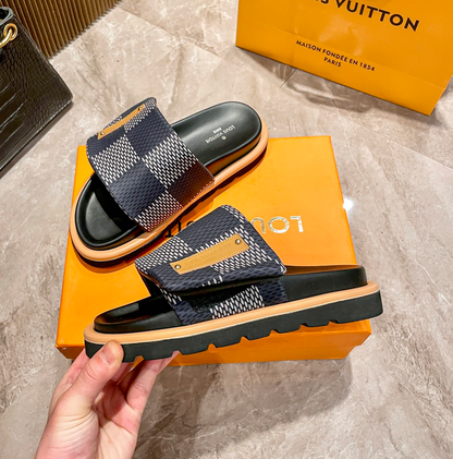 LOUIS VUITTON POOL PILLOW COMFORT DAMIER SANDALS – FULL SET – 1:1 HIGH END
