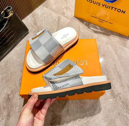 LOUIS VUITTON POOL PILLOW COMFORT DAMIER SANDALS – FULL SET – 1:1 HIGH END