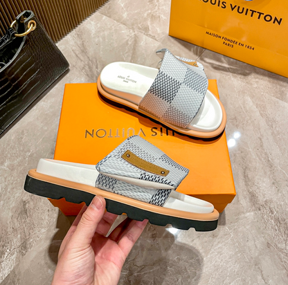 LOUIS VUITTON POOL PILLOW COMFORT DAMIER SANDALS – FULL SET – 1:1 HIGH END