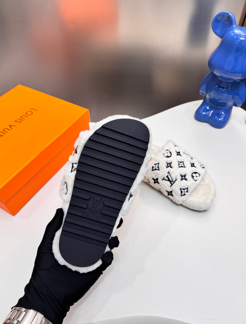 LOUIS VUITTON SWEET LINE MINK FUR SLIDES – FULL SET – 1:1 HIGH END