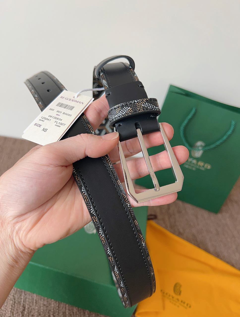 GOYARD CLASSIC LEATHER BELT – FULL SET – 1:1 HIGH END