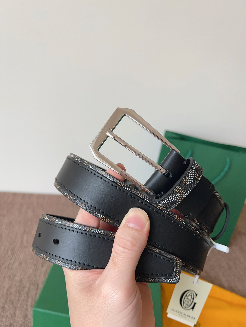 GOYARD CLASSIC LEATHER BELT – FULL SET – 1:1 HIGH END