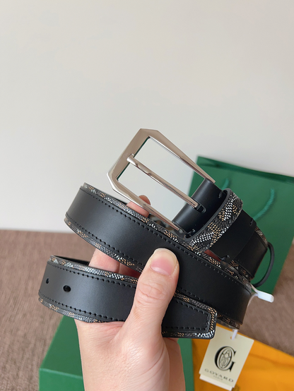 GOYARD CLASSIC LEATHER BELT – FULL SET – 1:1 HIGH END