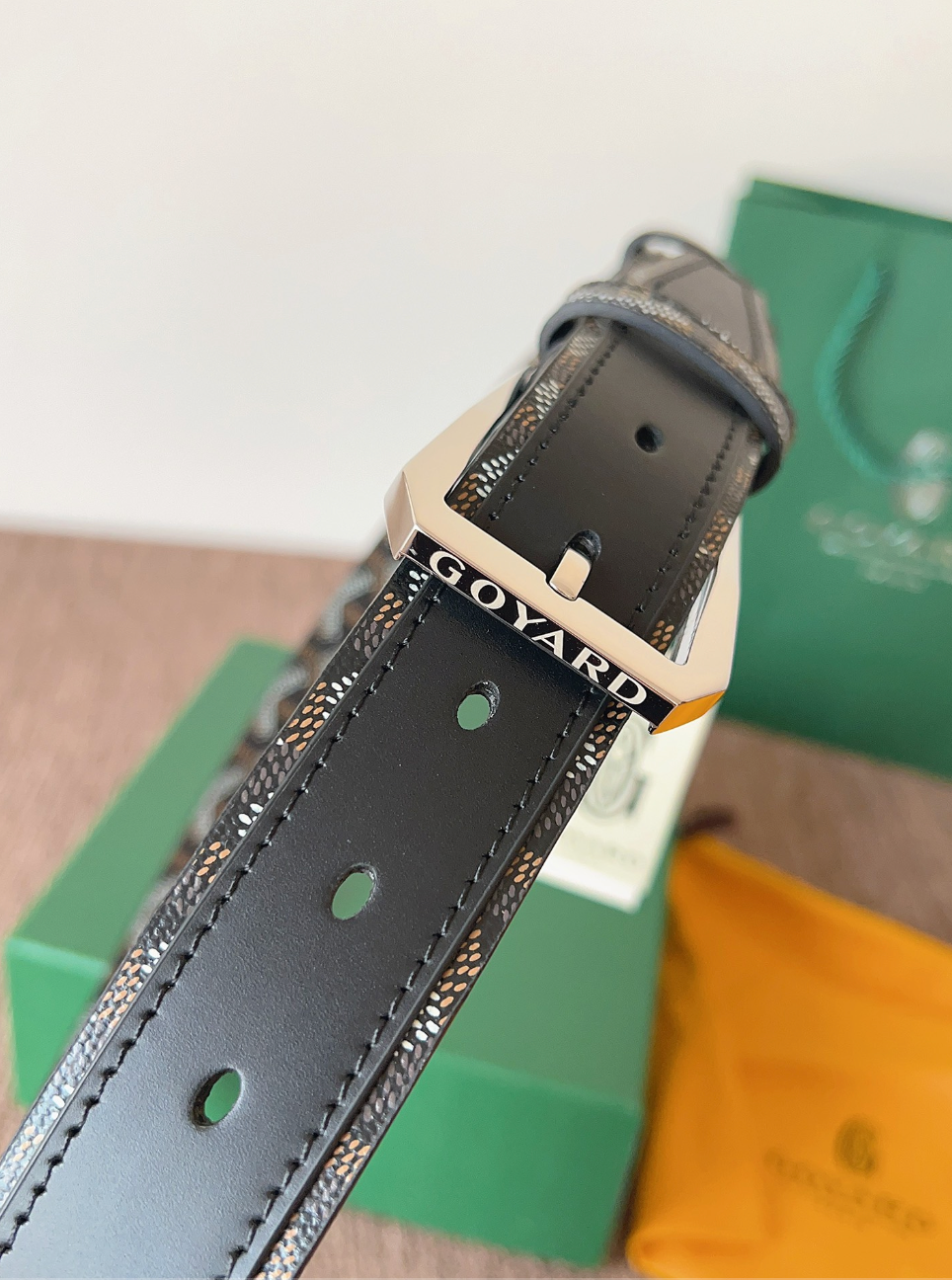 GOYARD CLASSIC LEATHER BELT – FULL SET – 1:1 HIGH END