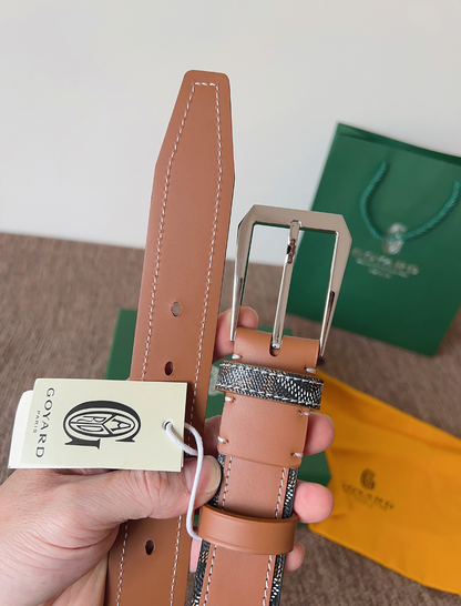 GOYARD CLASSIC LEATHER BELT – FULL SET – 1:1 HIGH END