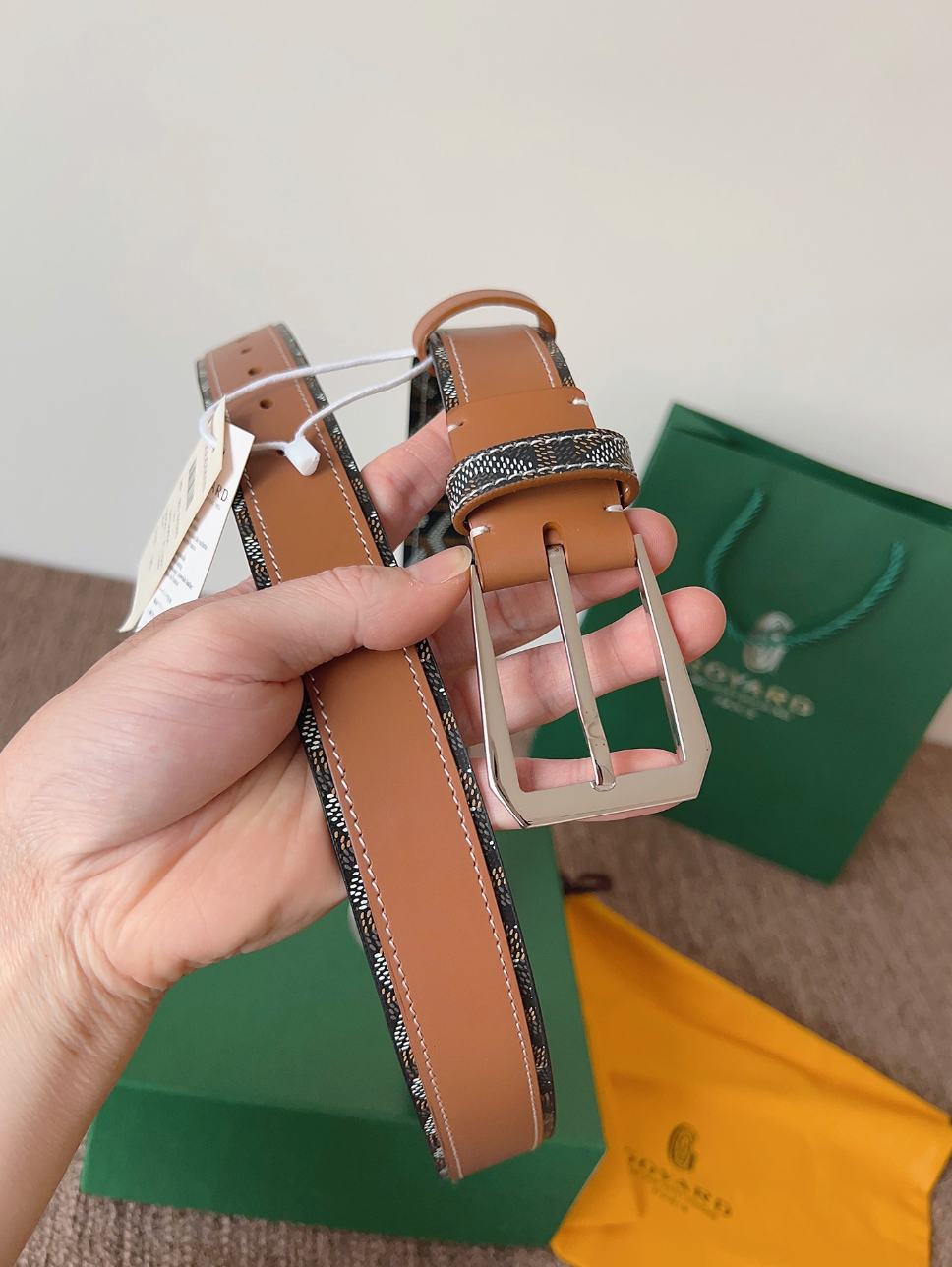 GOYARD CLASSIC LEATHER BELT – FULL SET – 1:1 HIGH END