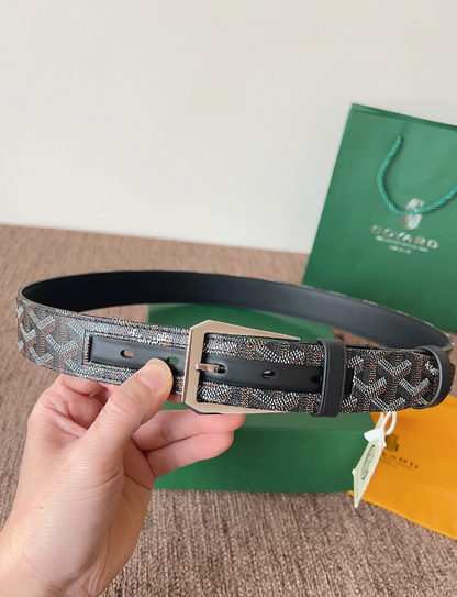 GOYARD GOYARDINE LEATHER BELT – FULL SET – 1:1 HIGH END