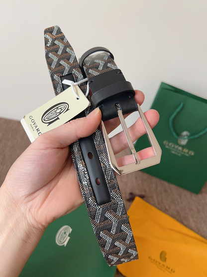 GOYARD GOYARDINE LEATHER BELT – FULL SET – 1:1 HIGH END