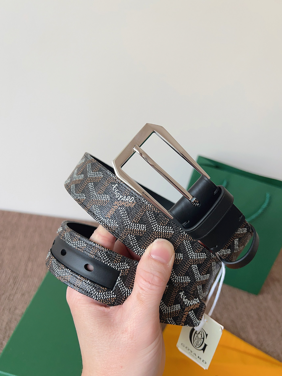 GOYARD GOYARDINE LEATHER BELT – FULL SET – 1:1 HIGH END