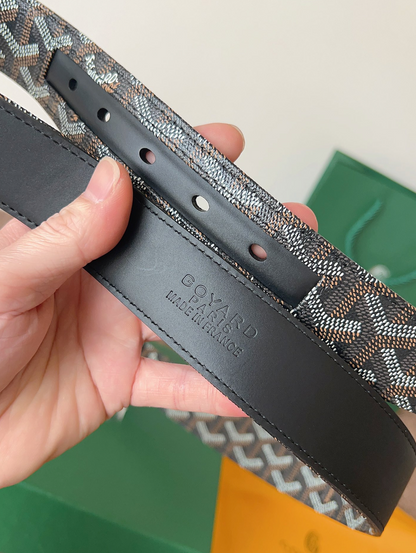 GOYARD GOYARDINE LEATHER BELT – FULL SET – 1:1 HIGH END
