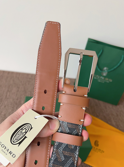 GOYARD GOYARDINE LEATHER BELT – FULL SET – 1:1 HIGH END