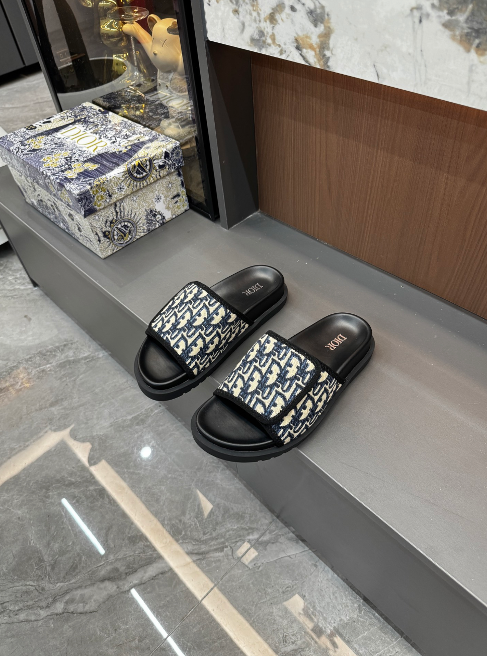 DIOR OBLIQUE VELCRO SLIDES – UNISEX – FULL SET – 1:1 HIGH END